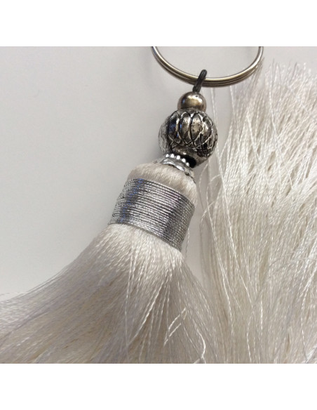 Pompon breloque Blanc