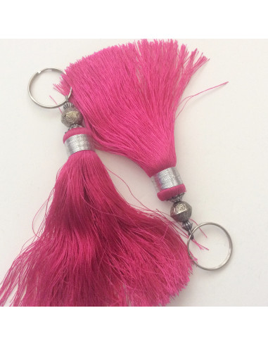 Pompon en soie sabra Rose