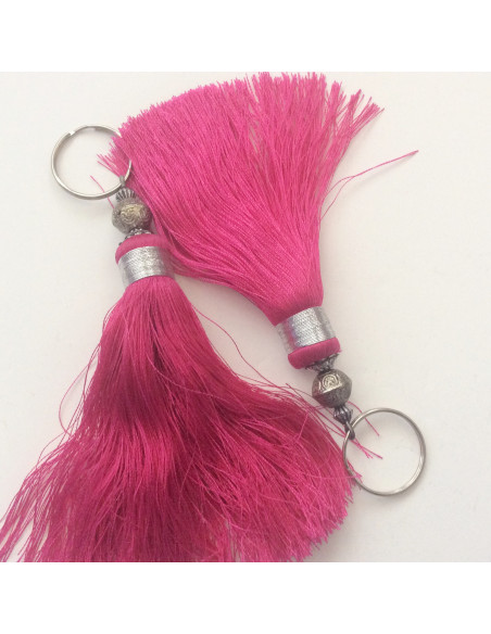 Pompon en soie sabra Rose