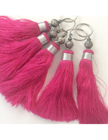 Pompon en soie sabra Rose