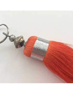 Pompon orange en soie sabra