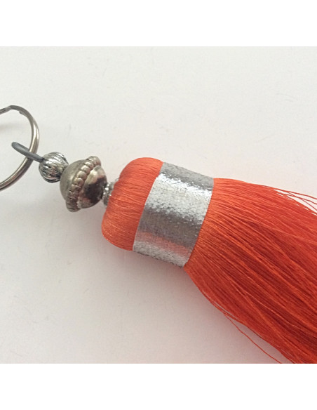 Pompon orange en soie sabra