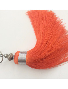 Pompon orange en soie sabra 2