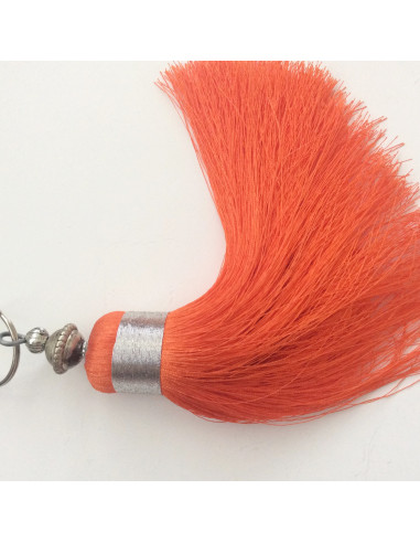 Pompon orange en soie sabra