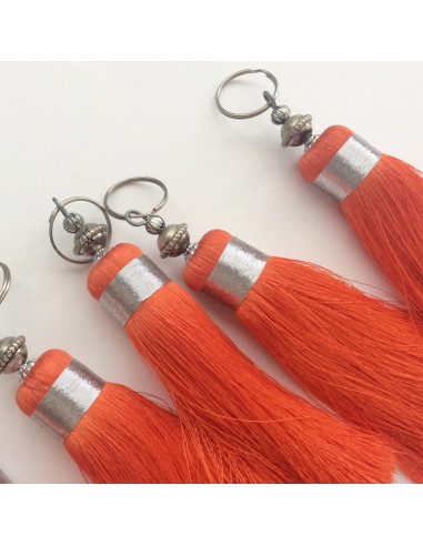 Pompon orange en soie sabra