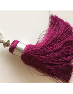 Pompon en soie sabra Prune