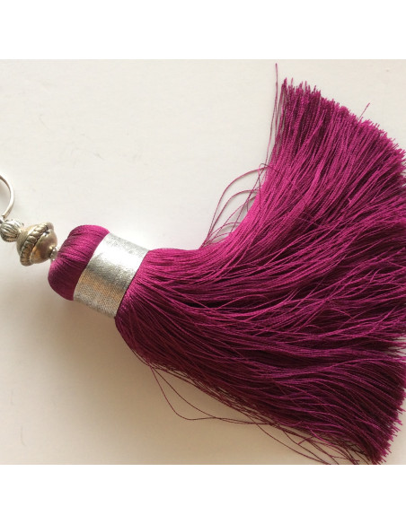 Pompon en soie sabra Prune