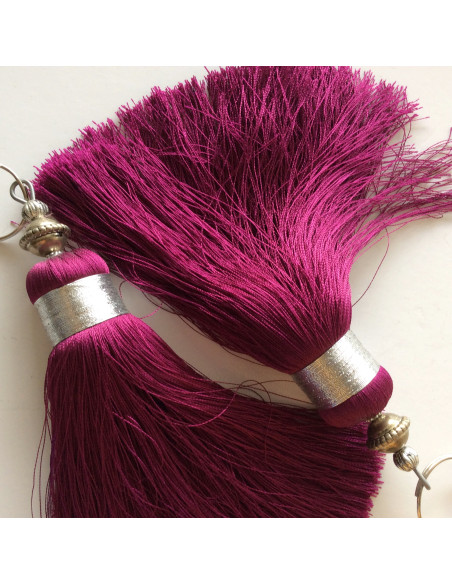 Pompon en soie sabra Prune