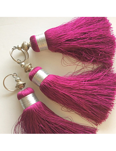 Pompon en soie sabra Prune Pompon en soie sabra Prune