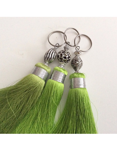 Pompon en soie de couleur Verte