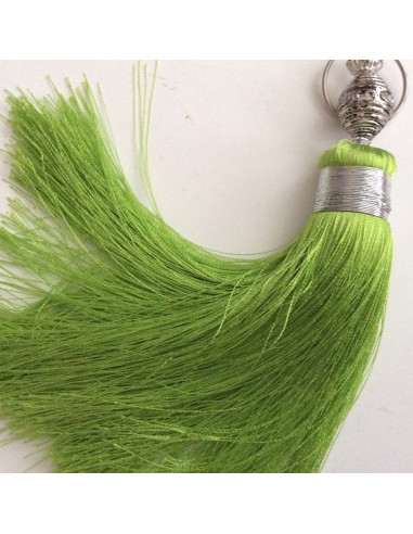 Pompon en soie de couleur Verte