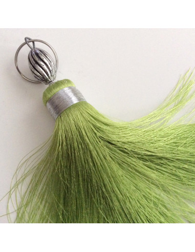 Pompon en soie de couleur Verte