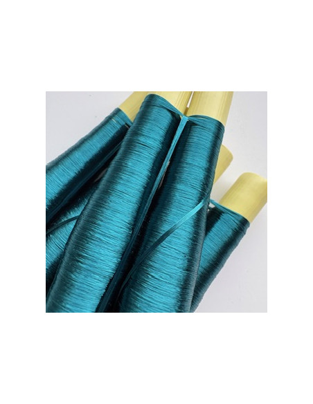 Bobines de fils en soie sabra Bleu Paon