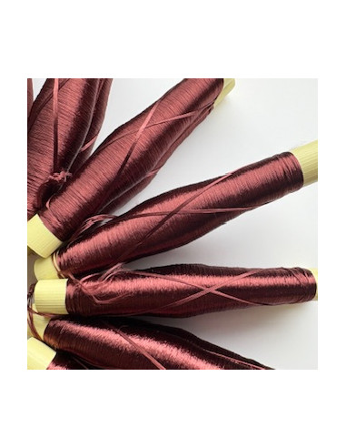 Bobines de fils en soie x2 Brun Rouge