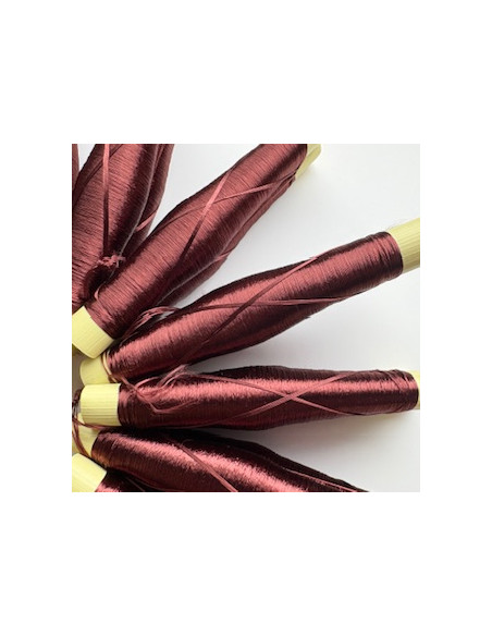 Bobines de fils en soie x2 Brun Rouge