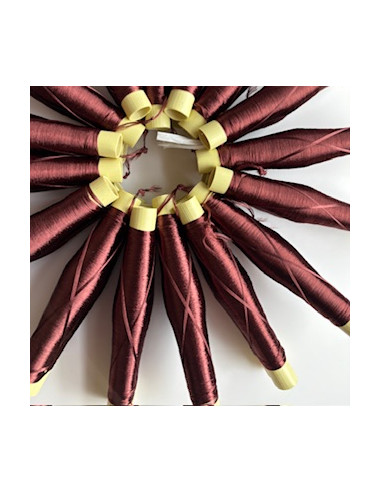 Bobines de fils en soie x2 Brun Rouge