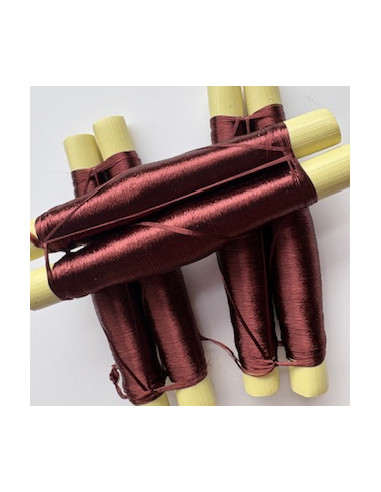 Bobines de fils en soie x2 Brun Rouge