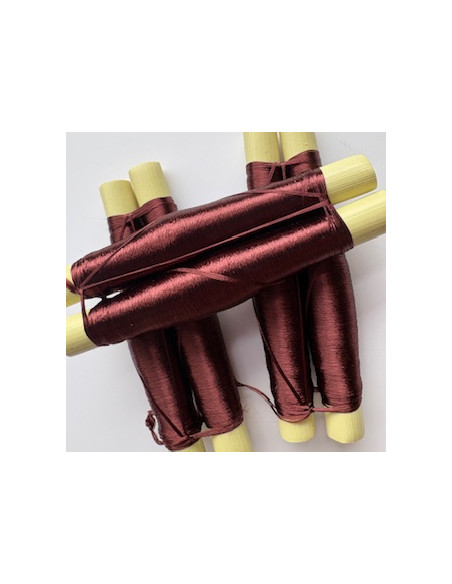 Bobines de fils en soie x2 Brun Rouge
