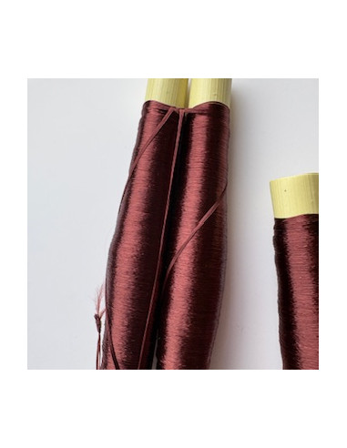 Bobines de fils en soie x2 Brun Rouge