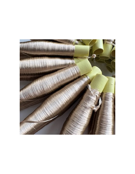 Fils en soie vegetale de couleur Sable x2 bobines