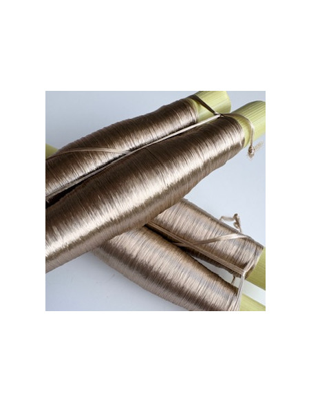 Fils en soie vegetale de couleur Sable x2 bobines