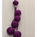 Porte clés Violet en perles de Soie tressée
