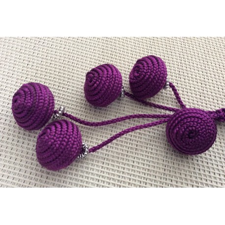 Porte clés Violet en perles de Soie tressée