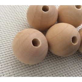 Perles en bois naturel