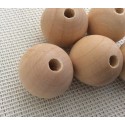 Perles en bois naturel