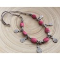 Collier marocain aux perles roses Collier marocain aux perles roses