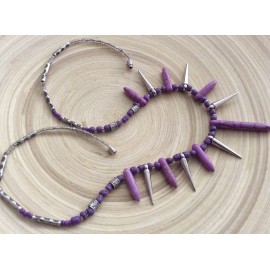 Collier fantaisie violet