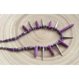 Collier fantaisie violet 2