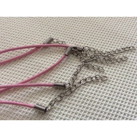 Cordon en cuir rose