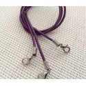 Cordon collier violet en cuir