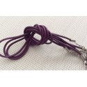 Cordon collier violet en cuir