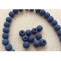 Perles de lave bleues foncées x10 Perles de lave bleues foncées x10