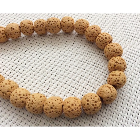 Lot de 10 Perles de lave Jaunes Lot de 10 Perles de lave Jaunes