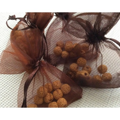 Lot de 10 Perles de lave Jaunes Lot de 10 Perles de lave Jaunes