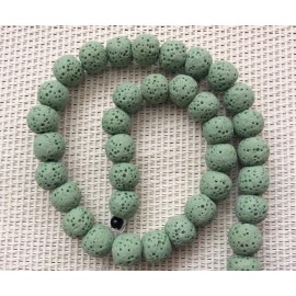10 perles de lave Vertes