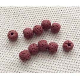 10 Perles volcaniques rouges