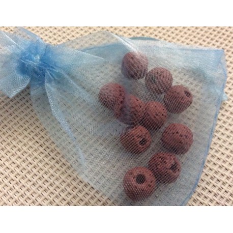 10 Perles volcaniques rouges