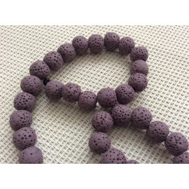 Lot de perles volcaniques violettes