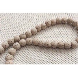Perles de lave beiges x10 2