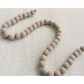 Perles de lave beiges x10