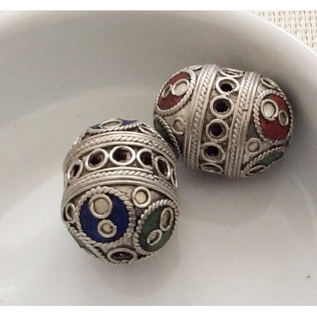 Perle berbère multicolore Perle berbère multicolore