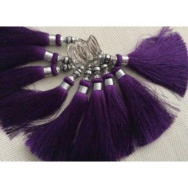 Pompon brelque en Soie de couleur Violet