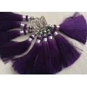 Pompon brelque en Soie de couleur Violet Pompon brelque en Soie de couleur Violet