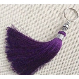 Pompon brelque en Soie de couleur Violet 2