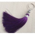 Pompon brelque en Soie de couleur Violet Pompon brelque en Soie de couleur Violet
