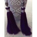 Pompon brelque en Soie de couleur Violet Pompon brelque en Soie de couleur Violet